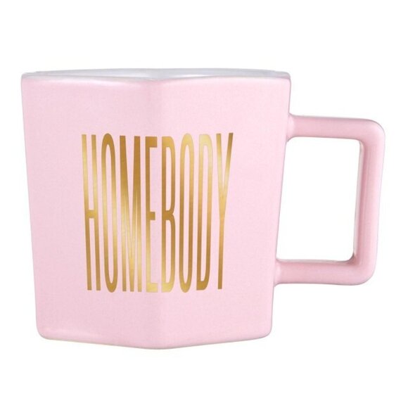 Cappuccino Cup & Saucer Set Hexagon 6 oz Pink & Gold Ceramic by Creative Brand - Picture 4 of 4